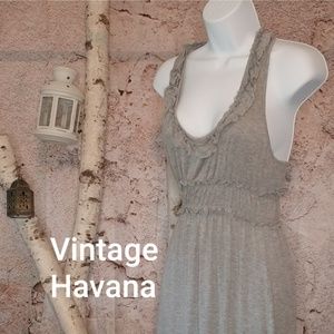 Vintage Havana deep v neck dress crisscross back